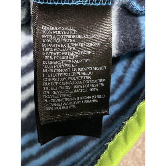 The North Face Full Zip Fleece Jacket Toddler Blue & Bright Green 3/6M - Picture 4 of 7